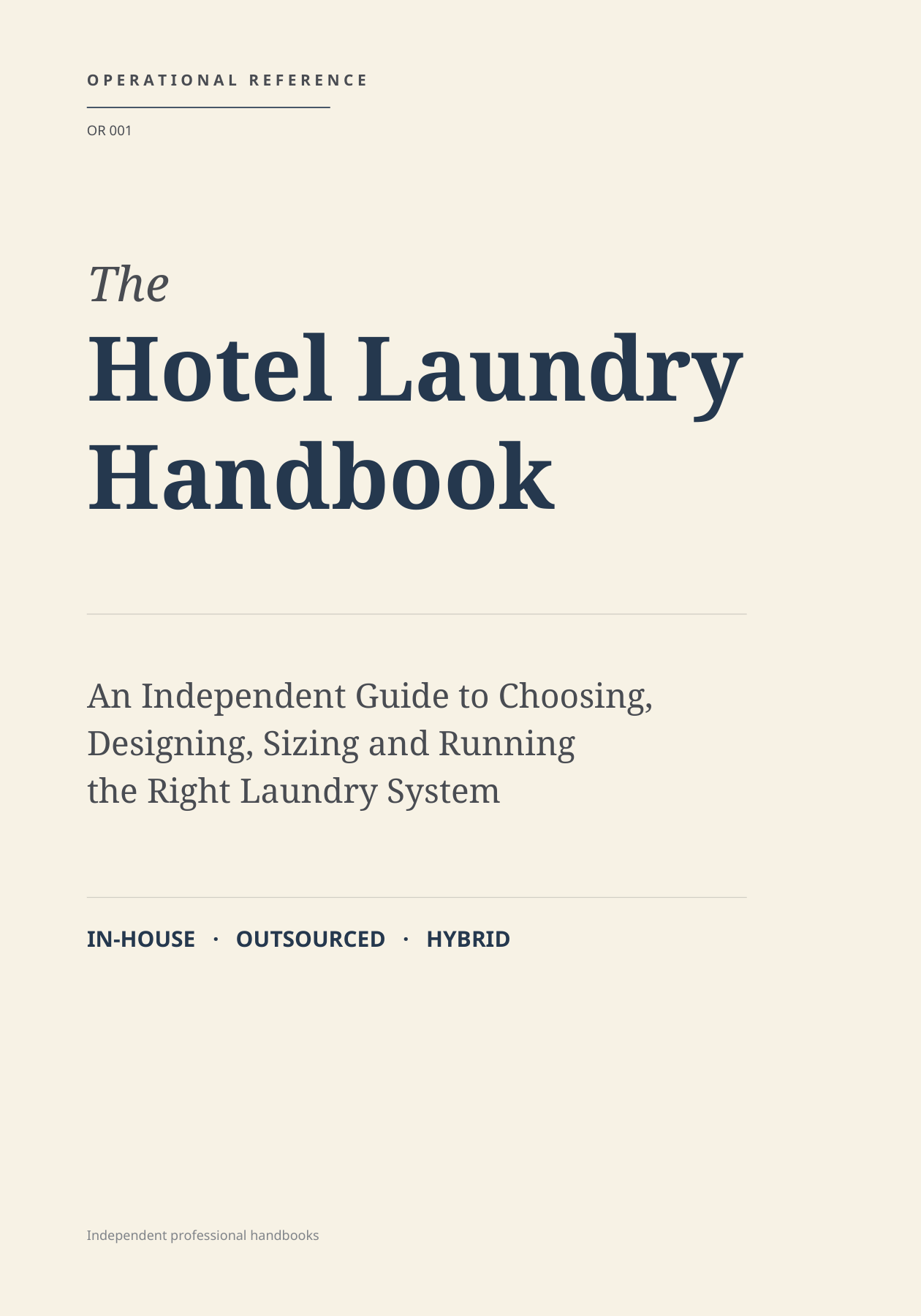 The Hotel Laundry Handbook, OR 001